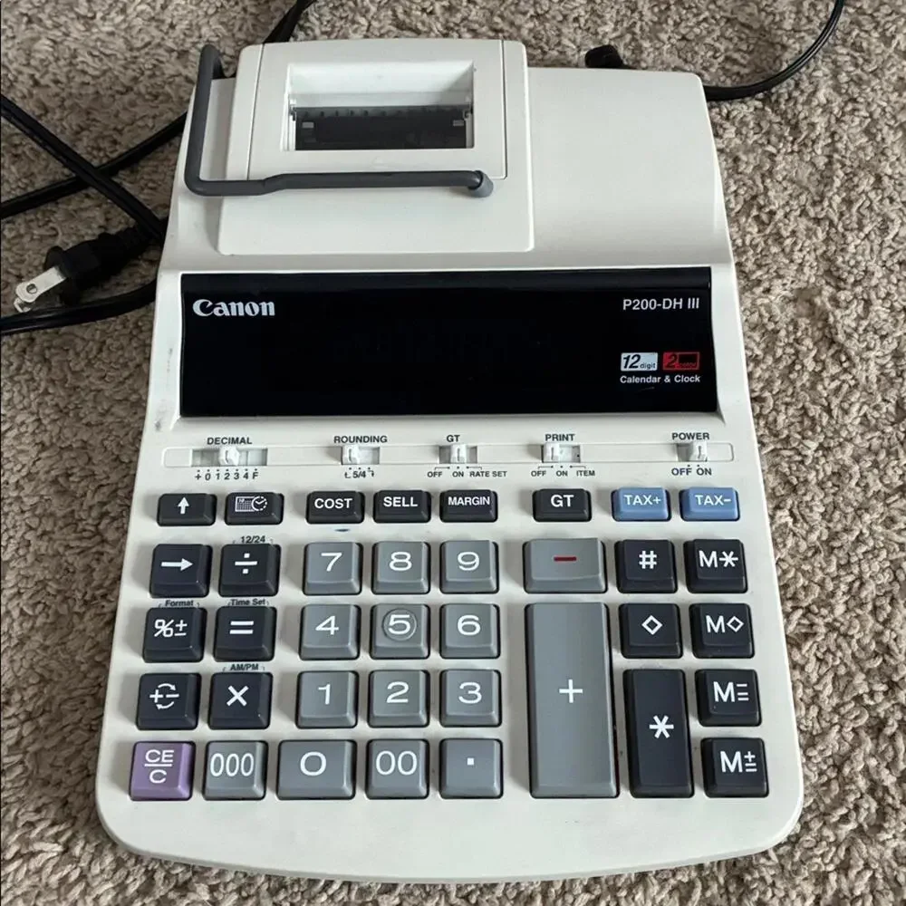 Canon Desktop Calculator & Clock P200-DH III (12 Digits)